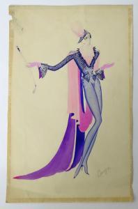 BARRY L Dany 1900-1937,Theatrical Costume Design, Blue body suit with pin,1936,Dickins GB 2019-02-04