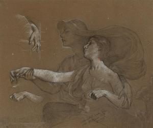 BARSE Jr. George Randolph 1861-1938,Figure Hand and Arm Studies,1935,Swann Galleries US 2023-09-21