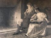 BARSE Jr. George Randolph,Untitled (Father and Daughter by Hearth),1888,Litchfield 2011-02-16