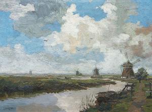 BARTELS C.A,A river landscape with windmills,Stahl DE 2007-06-16