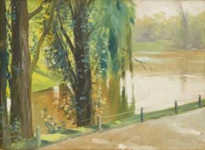 BARTELS Carl Olaf 1869-1945,Parklandskap,1895,Uppsala Auction SE 2016-06-14