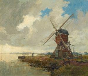 BARTELS Cornelius A 1900,Dutch Landscape with a Windmill by a Lake,Lempertz DE 2015-09-23