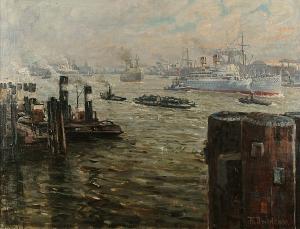 BARTELT Theodor 1900,The 'Pretoria' leaving Hamburg Harbour,Bonhams GB 2003-10-01