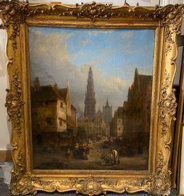BARTER Joseph 1840,Rue d\’Anvers, scène de marché,Deburaux et Associes FR 2021-04-13