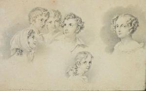 BARTER Joseph 1840,Studia portretowe dzieci, ok. 1840,Rempex PL 2007-09-12