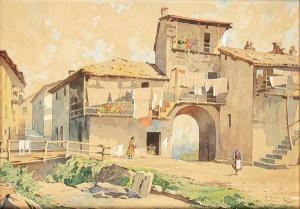BARTEZAGO Enrico 1849-1924,Scorcio di paese,Bertolami Fine Arts IT 2022-02-17