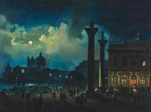 BARTEZAGO Luigi,Venice, a view of Santa Maria Salute in moonlight,Palais Dorotheum 2023-09-07