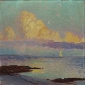 BARTH Carl Wilhelm 1847-1919,Ved Solnedgang paa Stranden ved Concarneau,Bruun Rasmussen 2014-08-25