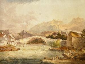 BARTH J.S 1797-1809,A BRIDGE IN A MOUNTAINOUS LANDSCAPE WITH FIGURES,Horner's GB 2010-10-23