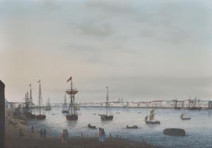 BARTH Johann Wilhelm G,Promeneurs sur les quais de la Neva à Saint Péters,1813,Christie's 2018-12-12