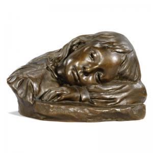 BARTHOLOMÉ Albert,L'ENFANT PENSIF (THE PENSIVE CHILD), MARCELLE DIDI,1891,Sotheby's 2008-11-11