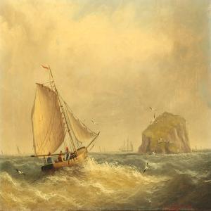 BARTHOLOMEW J.W 1800,Fishing vessel at a minor rocky island,Bruun Rasmussen DK 2014-11-03
