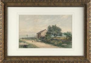 BARTHOLOMEW William Newton 1822-1898,Boathouse, possibly Nantucket,Eldred's US 2024-01-05