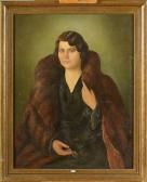 BARTKIEWICZ Zygmunt 1897-1987,Portrait de femme au manteau de fourrure,1934,VanDerKindere 2016-09-13
