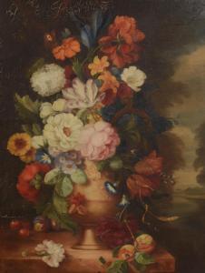 bartle k 1800-1800,Vase of Flowers on a Marble ledge,David Lay GB 2017-07-27
