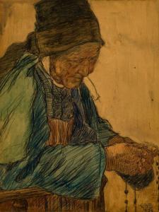 BARTLETT Charles William 1860-1940,Breton Woman,1908,Barridoff Auctions US 2024-04-13