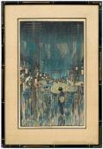 BARTLETT Charles William 1860-1940,rainy street scene,1916,Brunk Auctions US 2009-11-14