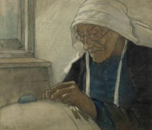 BARTLETT Charles William 1860-1940,Study of a lacemaker at work,1901,Rosebery's GB 2024-02-27