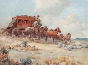 BARTLETT Gray 1885-1951,Stagecoach,1949,Altermann Gallery US 2020-09-18