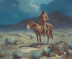 BARTLETT Gray 1885-1951,Untitled (Indian on Horseback),Santa Fe Art Auction US 2018-11-10