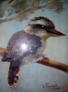 BARTLETT Violet 1920,Kookaburra perched on a branch,The Cotswold Auction Company GB 2018-05-22