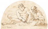 BARTOLI Pietro Santi 1635-1700,Two River Gods,Swann Galleries US 2021-11-03