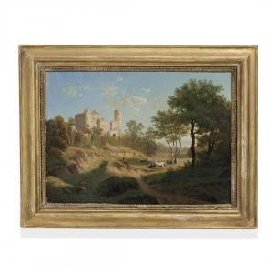 BARTOLOMEO Ardy 1821-1887,Paesaggio con pastori, armenti e rovine,1859,Aste Bolaffi IT 2023-05-31