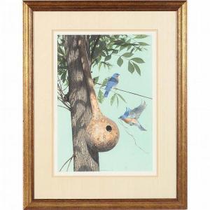 BARTON Larry 1936-2008,Two Bluebirds,1980,Leland Little US 2014-09-12