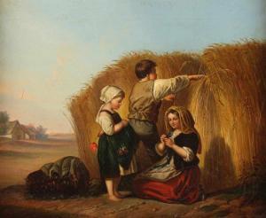 BARTSCH Gustav 1821-1906,Drei Bauernkinder,Von Zengen DE 2019-06-15