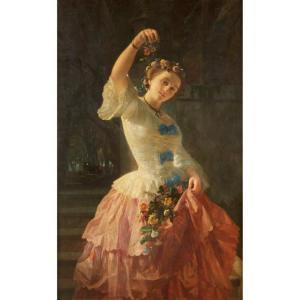 BARUCCO Felice 1830-1906,WOMAN WITH FLOWERS,1856,Freeman US 2016-06-14