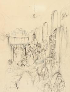 Baruch,A scene of elders reading manuscripts in a place of worship,John Nicholson GB 2021-08-11