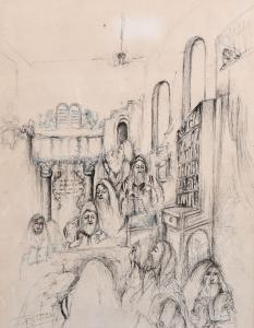 Baruch,A scene of elders reading manuscripts in a place of worship,John Nicholson GB 2021-01-20