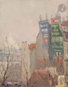 BARWOLF Georges 1872-1935,Paris, le Sacré Coeur, temps gris,1906,Ader FR 2023-10-27