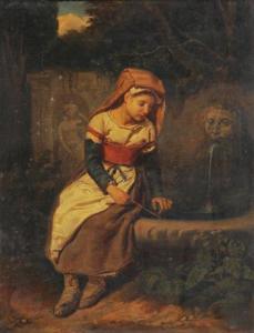 BARY Eduard Robert 1813-1875,Mädchen am Brunnen,Schuler CH 2010-06-14