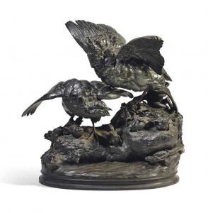 BARYE Alfred 1839-1882,Modèle en bronze de deux faisans,1880,Christie's GB 2016-11-29