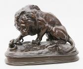 Barye Antoine Louis 1795-1875,Lion au serpent,Reiner Dannenberg DE 2021-06-17