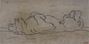 Barye Antoine Louis 1795-1875,Lion couché sur le dos,Lombrail - Teucquam FR 2016-06-09