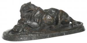 Barye Antoine Louis 1795-1875,TIGRE DÉVORANT UNE GAZELLE (PREMIÈRE VERSION),Sotheby's GB 2014-10-29