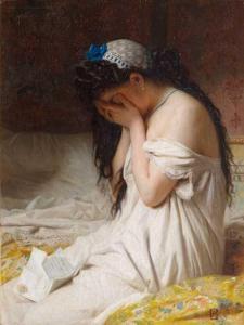 BARZAGHI CATTANEO Antonio 1837-1922,The letter of farewell,1872,Galerie Koller CH 2020-09-25