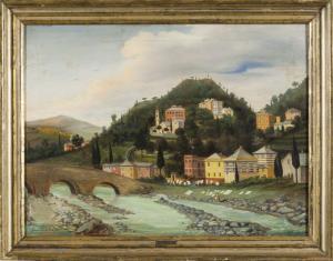 BASCHENIS MARCELLO 1829-1888,Il Bisagno presso Ponte Carrega,1870,Boetto IT 2017-12-05