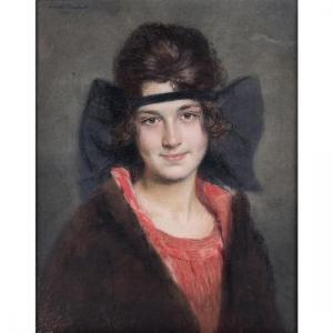 BASCHET Marcel 1862-1941,Portrait de jeune fille,1920,Piasa FR 2018-06-08
