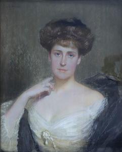 BASCHET Marcel 1862-1941,Portrait de Mme la Comtesse PILLET-WILL,1910,Bayeux Encheres FR 2023-04-10