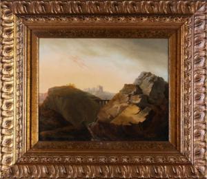 BASILETTI LUIGI 1780-1860,Paesaggio con torrente e pescator,19th century,Capitolium Art Casa d'Aste 2021-03-09