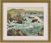 BASING Charles 1865-1933,Waves along a rocky coast,Eldred's US 2020-02-07