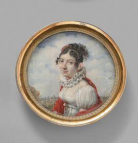 BASIRE James I,portrait de jeune femme vêtue d'une robe blanche e,1809,Beaussant-Lefèvre 2021-11-26