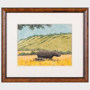 BASKERVILLE Charles 1896-1994,A Leopard; and A Rhino,1971,Stair Galleries US 2023-03-22