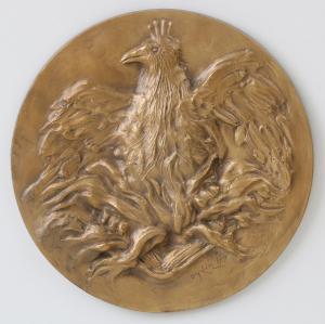 BASKIN Leonard 1922-2000,Relief plaque of eagle,1965,South Bay US 2019-05-18