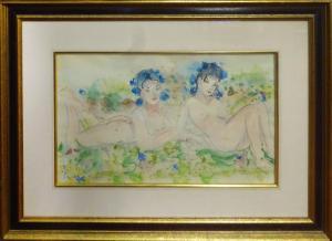 BASKO Maurice 1921,Two Models Leaning on Grass,1960,Lots Road Auctions GB 2020-01-26