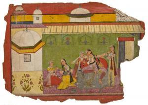 BASOHLI,An illustration to the 'third' Rasamanjari of Bhan,Bonhams GB 2015-09-14