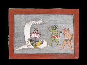 BASOHLI,Vishnu sleeping on the sea-serpent on the face of ,Bonhams GB 2015-10-06